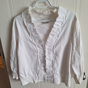 White Ruffled Women's Top